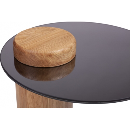 Tyk 43 natural oak&amp;titanium mirror glass side table Nordifra
