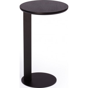 Stylowy Stolik boczny okrągły Oden 30 czarny dąb Nordifra do salonu i sypialni 2