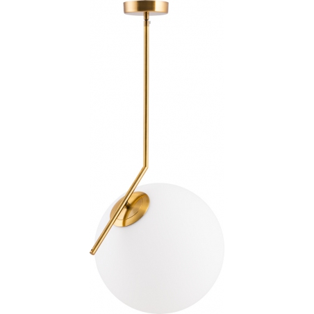 Designerska Lampa wisząca szklana kula Solaris 30 Biały i Mosiądz Step Into Design do salonu i sypialni.