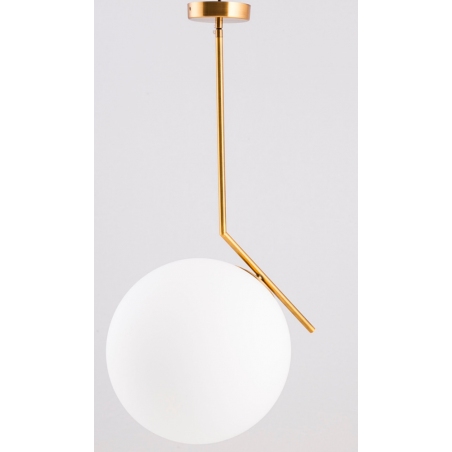 Designerska Lampa wisząca szklana kula Solaris 30 Biały i Mosiądz Step Into Design do salonu i sypialni.