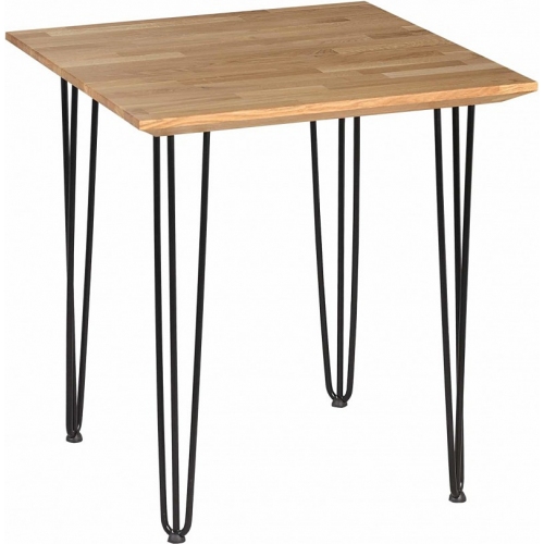 Iron Oak 70x70 oak&black square wooden table Moon Wood