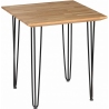 Industrialny Stół drewniany kwadratowy Iron Oak 70x70 dębowo-czarny Moon Wood do salonu