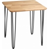 Industrialny Stół drewniany kwadratowy Iron Oak 70x70 dębowo-czarny Moon Wood do salonu