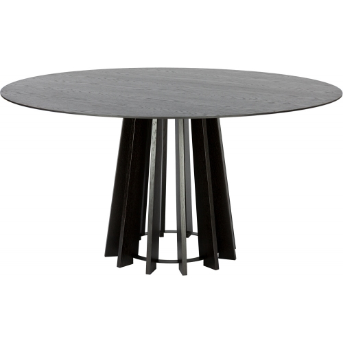 Tavle 145 black oak round veneer dining table Nordifra