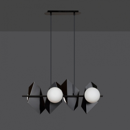 Stylowa Lampa wisząca nowoczesna Drifton IV czarno-biała Emibig salonu i kuchni