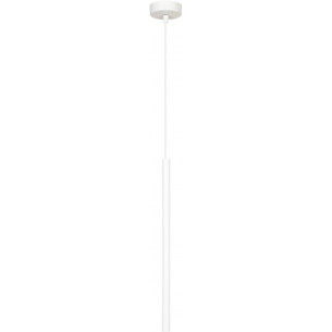 Elegancka Lampa minimalistyczna wisząca tuba Selter 8 biała Emibig nad wyspę kuchenną