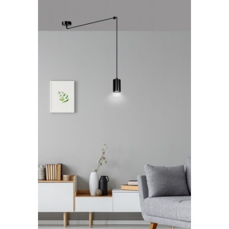 Stylowa Lampa wisząca "pająk" regulowana Traker czarna Emibig do salonu, kuchni i sypialni