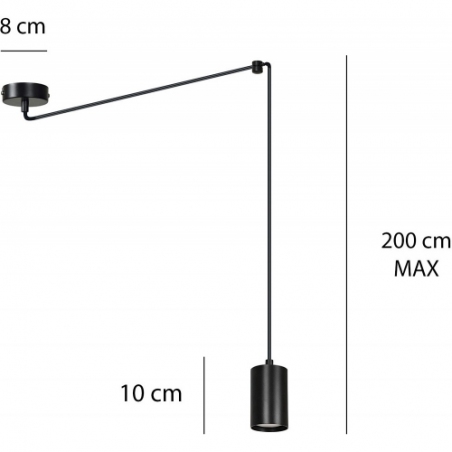 Traker black adjustable pendant lamp Emibig
