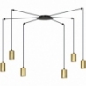 Stylowa Lampa wisząca "pająk" glamour Traker VI czarno-złota Emibig do salonu, kuchni i sypialni