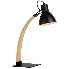 Curf black scandinavian wooden desk lamp Lucide
