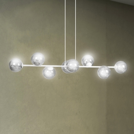 Rossi VIII white&amp;graphite linear glass balls pendant lamp Emibig