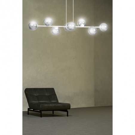 Rossi VIII white&amp;graphite linear glass balls pendant lamp Emibig