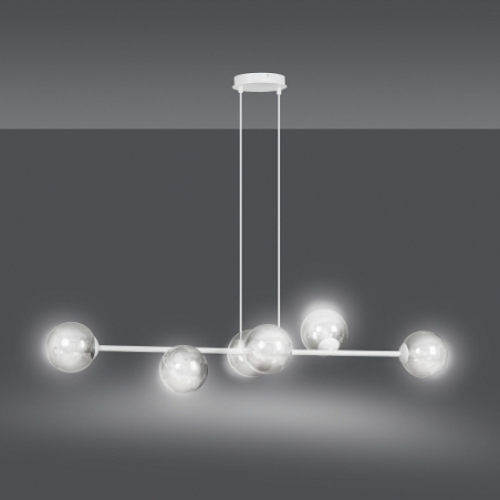 Rossi VI white&amp;graphite linear glass balls pendant lamp Emibig