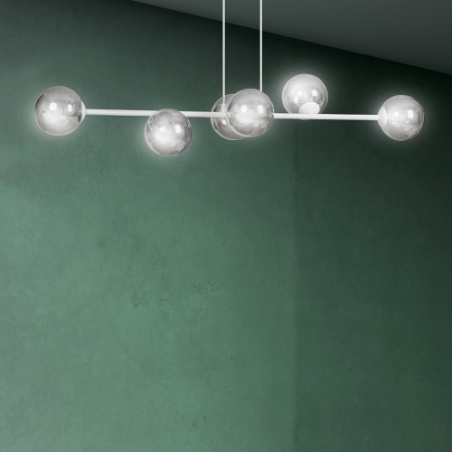 Rossi VI white&amp;graphite linear glass balls pendant lamp Emibig