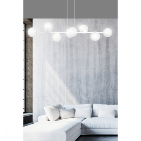Rossi VIII white&amp;transparent linear glass balls pendant lamp Emibig