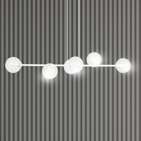 Rossi VI white&amp;transparent linear glass balls pendant lamp Emibig
