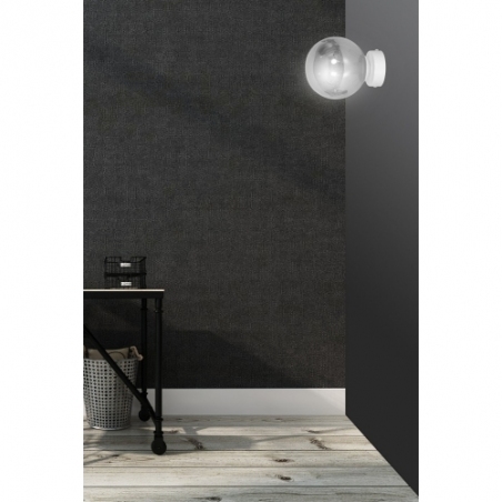 Rossi 15 white&amp;graphite glass ball wall lamp Emibig