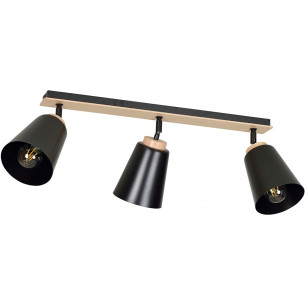 Atlas III black scandinavian ceiling spotlight Emibig