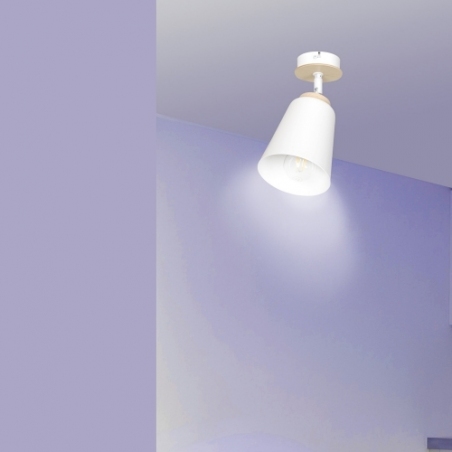 Kierunkowy Reflektor sufitowy skandynawski Atlas biały Emibig do kuchni i przedpokoju