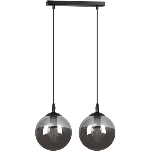 Stylowa Lampa wisząca szklane kule Cosmo II czarno-grafitowa Emibig nad stół