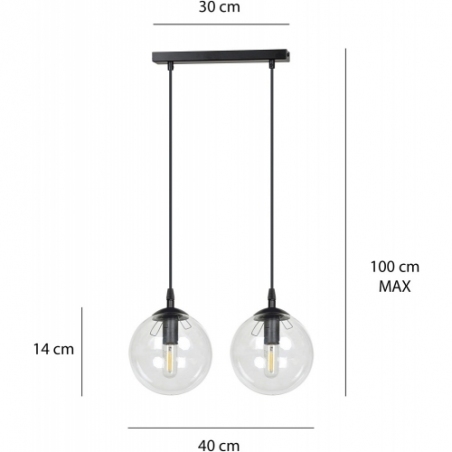 Cosmo II black&amp;transparent glass balls pendant lamp Emibig