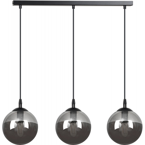 Stylowa Lampa wisząca szklane kule Cosmo III czarno-grafitowa Emibig nad stół