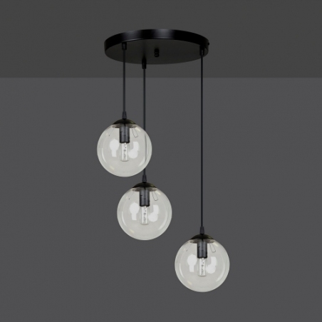 Cosmo III premium black&amp;transparent glass balls pendant lamp Emibig