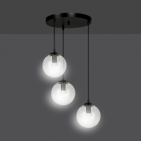 Cosmo III premium black&amp;transparent glass balls pendant lamp Emibig