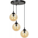 Stylowa Lampa wisząca szklane kule Cosmo III premium czarno-miodowa Emibig nad stół