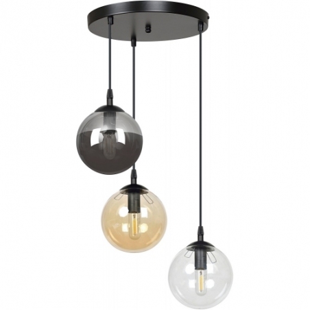 Cosmo III premium black&amp;multicolour glass balls pendant lamp Emibig
