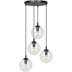 Cosmo IV premium black&amp;transparent glass balls pendant lamp Emibig