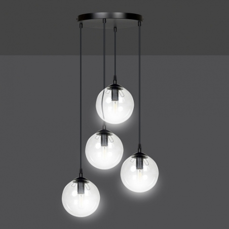 Cosmo IV premium black&amp;transparent glass balls pendant lamp Emibig