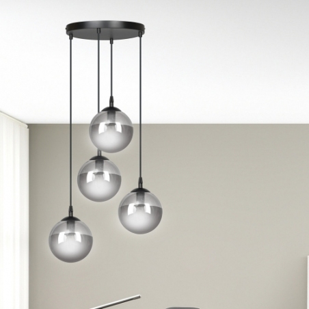 Cosmo IV premium black&amp;graphite glass balls pendant lamp Emibig
