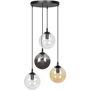 Cosmo IV premium black&amp;multicolour glass balls pendant lamp Emibig