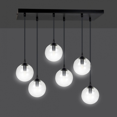 Cosmo VI black&amp;transparent glass balls pendant lamp Emibig