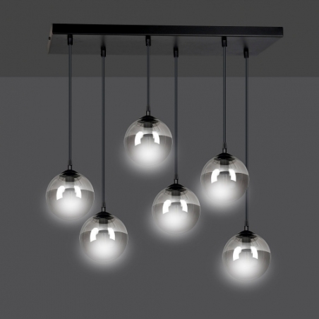 Cosmo VI black&amp;graphite glass balls pendant lamp Emibig
