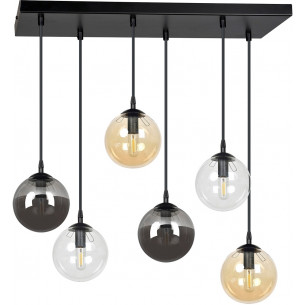 Cosmo VI graphite&amp;honey glass balls pendant lamp Emibig