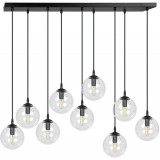 Stylowa Lampa wisząca szklane kule Cosmo IX czarno-przezroczysta Emibig nad stół