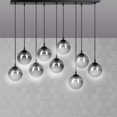 Cosmo IX black&amp;graphite glass balls pendant lamp Emibig