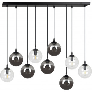 Cosmo IX graphite&amp;transparent glass balls pendant lamp Emibig