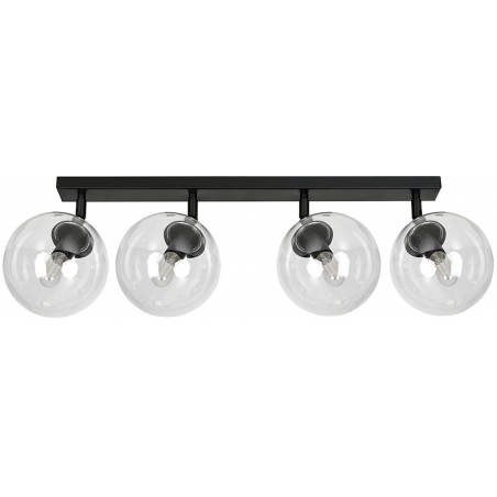 Tofi IV black&amp;clear adjustable glass balls ceiling lamp Emibig