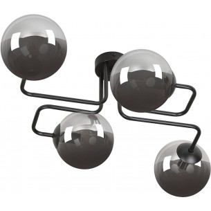 Brendi IV black&amp;graphite glass balls semi flush ceiling light Emibig