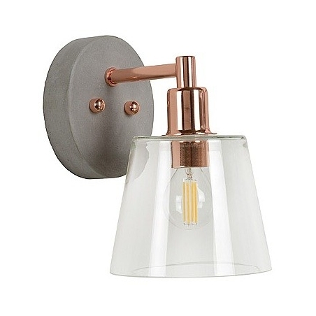 Vitri transparent&amp;grey glass wall lamp Lucide
