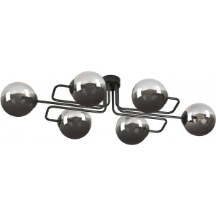 Brendi VIA black&amp;graphite glass balls semi flush ceiling light Emibig