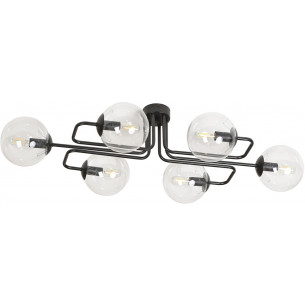 Brendi VIA black&amp;transparent glass balls semi flush ceiling light Emibig