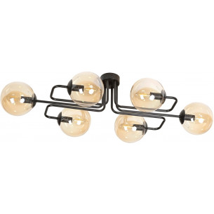 Brendi VIA black&amp;honey glass balls semi flush ceiling light Emibig