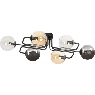 Brendi VIA black&amp;multicolour glass balls semi flush ceiling light Emibig