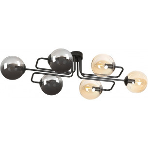 Brendi VIA graphite&amp;honey glass balls semi flush ceiling light Emibig