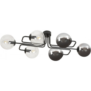 Brendi VIA graphite&amp;transparent glass balls semi flush ceiling light Emibig