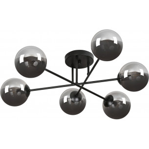 Brendi VIB black&amp;graphite glass balls semi flush ceiling light Emibig